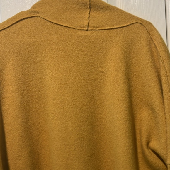 Eileen fisher Women's XL Mustard Yellow Sweater long boiled wool kimono coat - Picture 10 of 11